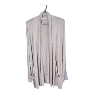 prAna Foundation Wrap Sweater Oatmeal Grey Mix Women's Size Large Modal Blend